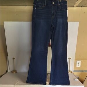 Blue Flare Wide Leg Jeans High-Rise